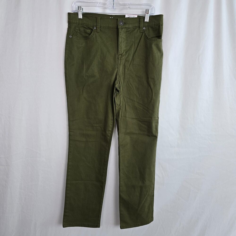 Style & Co Straight Leg Jeans Women's 10 Petite Green Mid Rise NWT